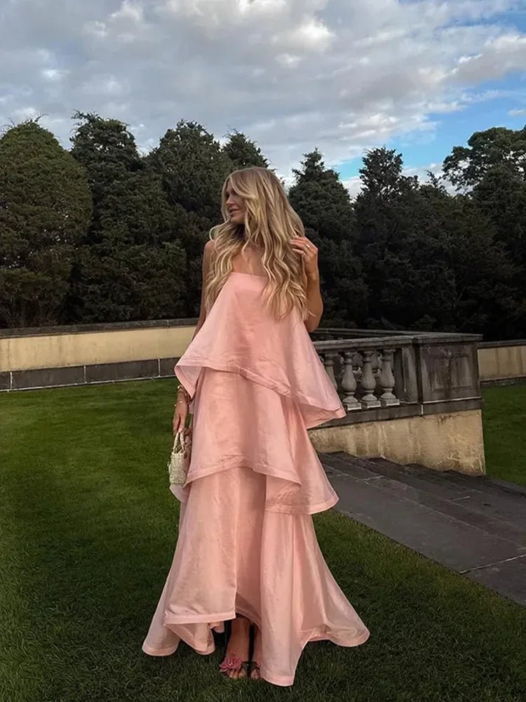 SOERA Iris Layered Ruffle Maxi Dress - Dress -  Pink S