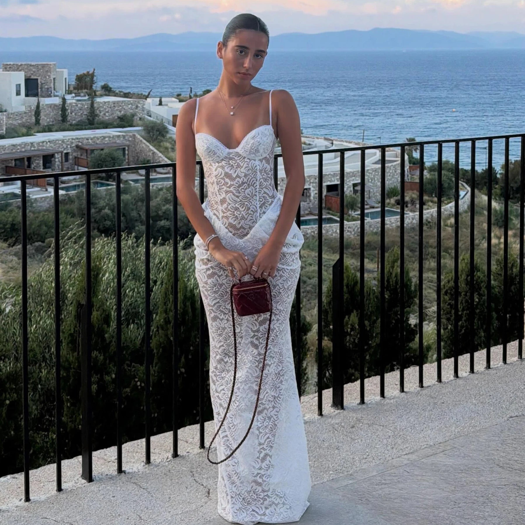 Airesh Corset Lace Maxi Dress