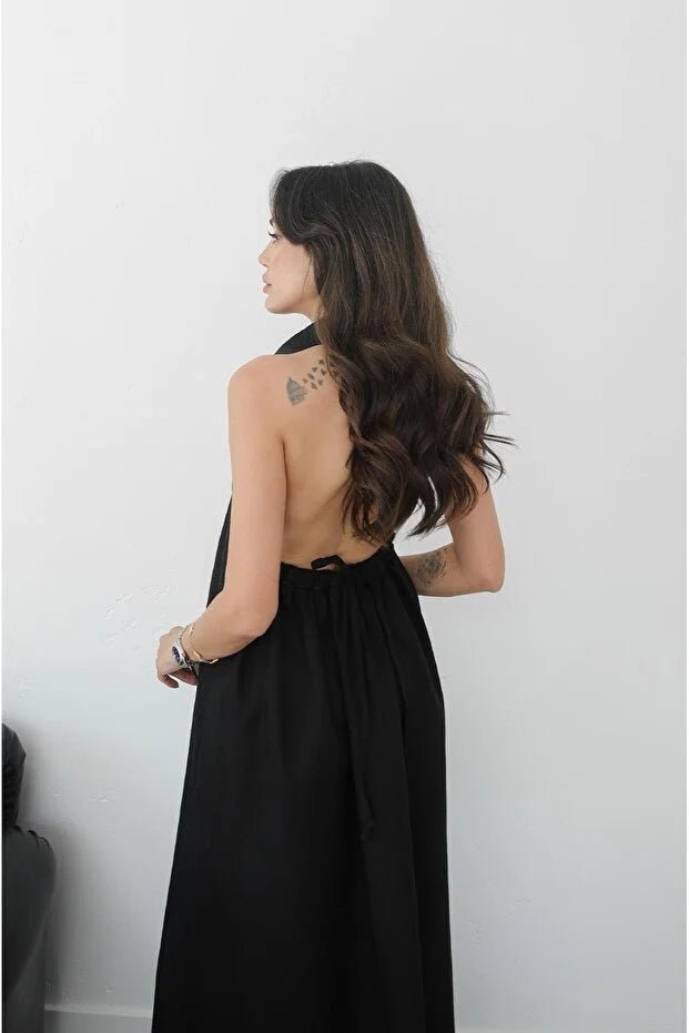 SOERA Kaya Halter Neck Elegant Maxi Dress - Dress -  Black XS