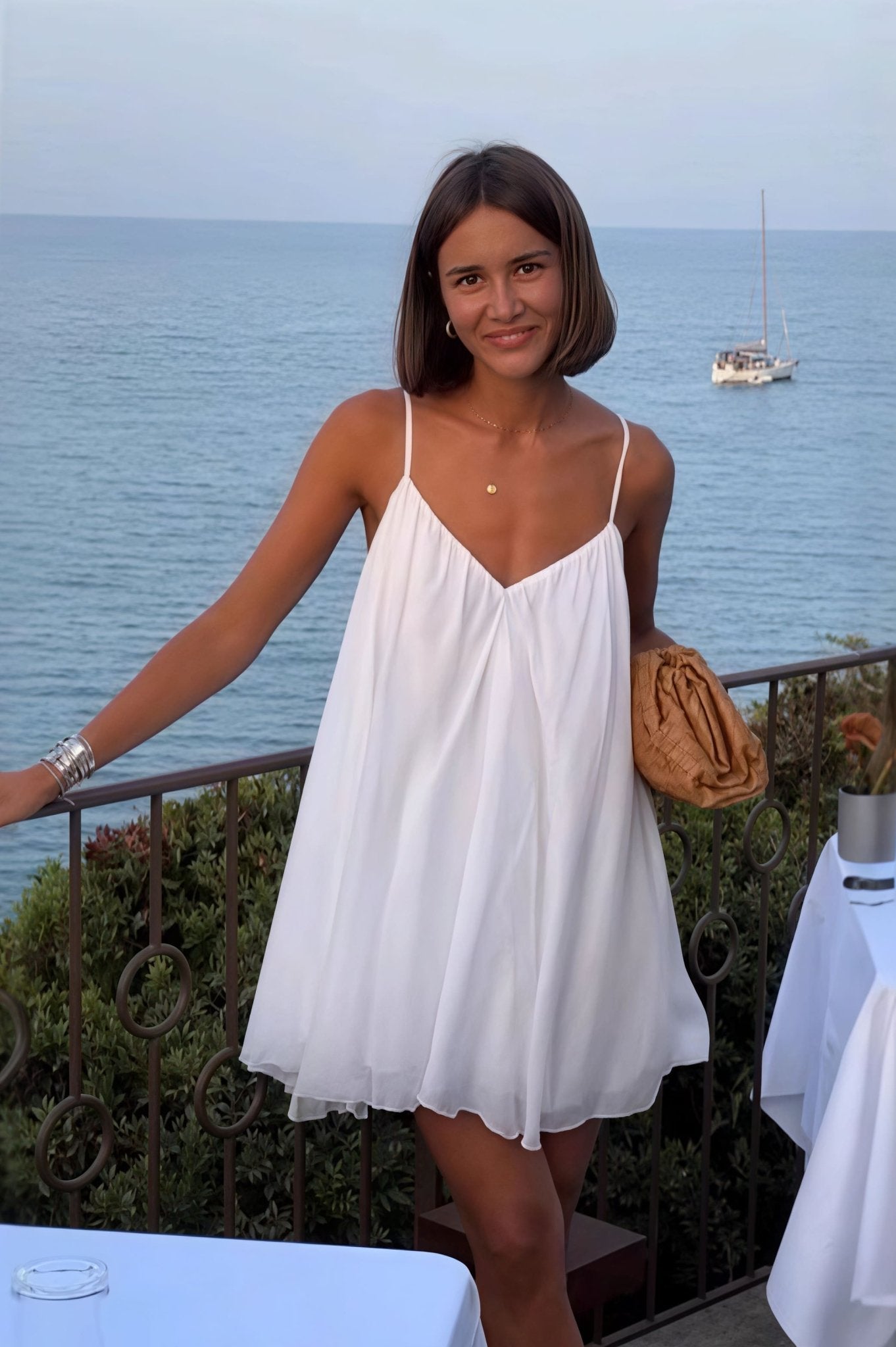 flowy mini dress white OVINYER Dress Women White Graduation Summer Corset Flowy Short Dress Charming Relaxed Fit