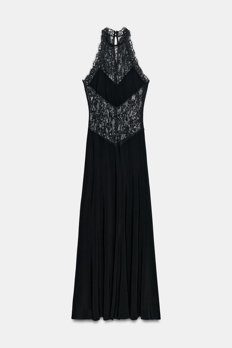 SOERA Lindsay Sheer Lace Halter Maxi Dress - Dress - SOERA-147203-DEF-OS-03619 Black XS