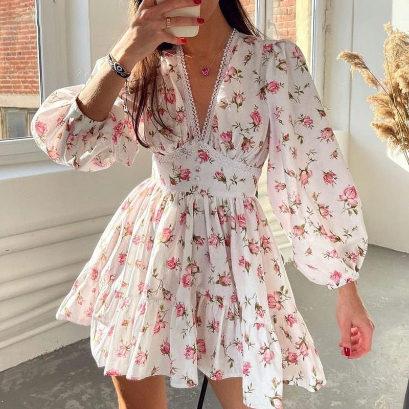 SOERA Lottie Floral Lace Mini Dress - Dress -  White XS