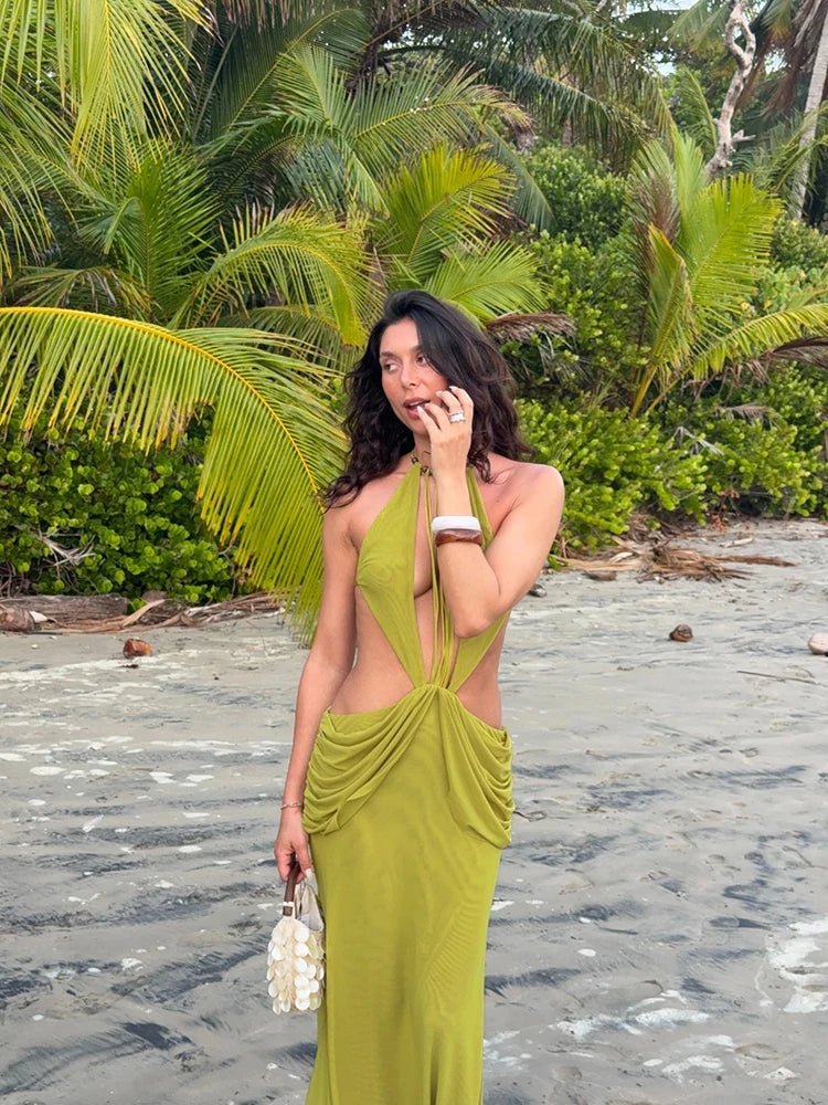 SOERA Margot Draped Backless Maxi Dress