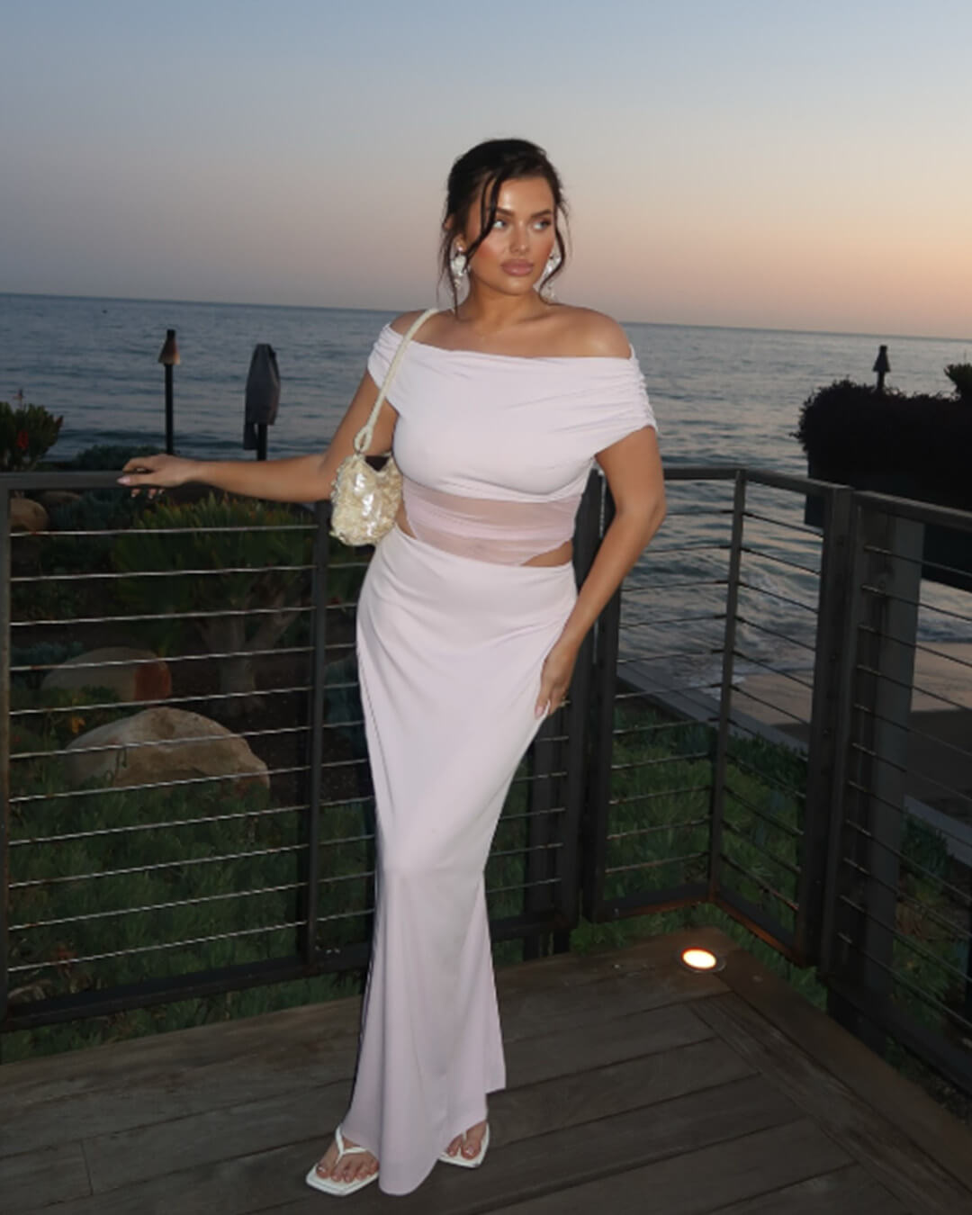 Shiela Gathered Maxi Dress in White, Women's Gathered Maxi Dress, Off-Shoulder Gathered Evening Gown, Size S, SOERA