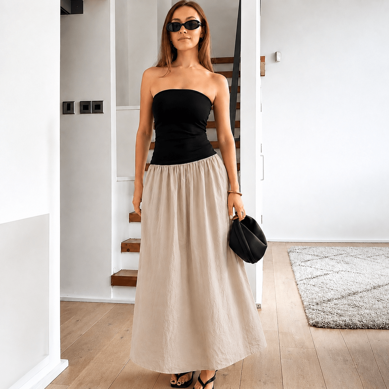 SOERA Sienna Contrast Honor Maxi Dress - Dress - SOERA-284739-NEG-M-84771 M