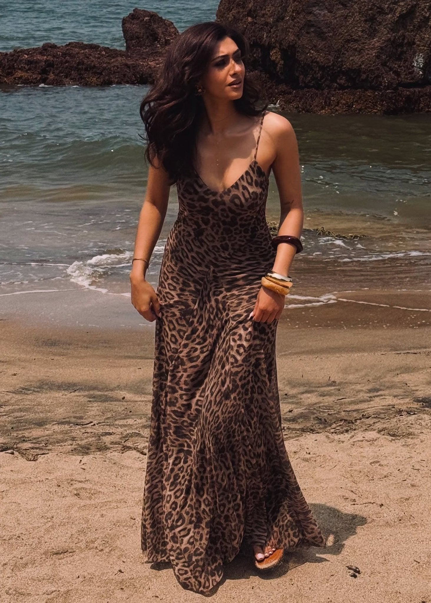 Sienna Leopard Print Strap Maxi Dress - Women's Animal Print Maxi Dress - Vacation Dress