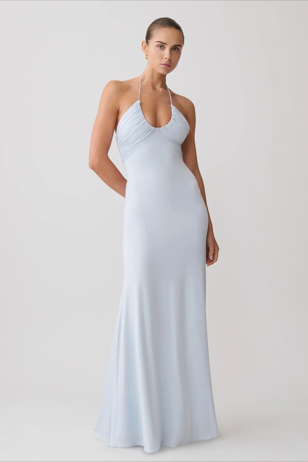 SOERA Valentina Halter Mermaid Maxi Dress - Dress -  Light Blue XS