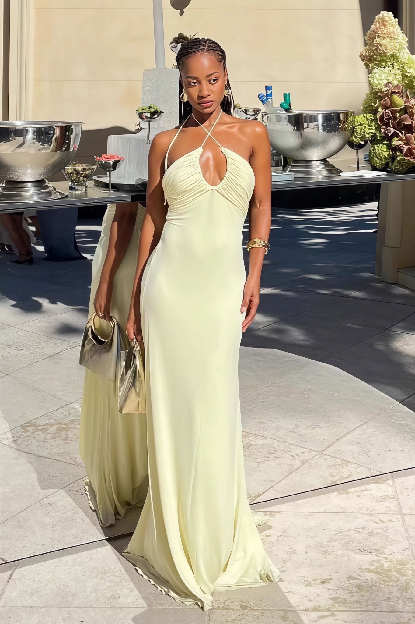 SOERA Valentina Halter Mermaid Maxi Dress - Dress -  Yellow S