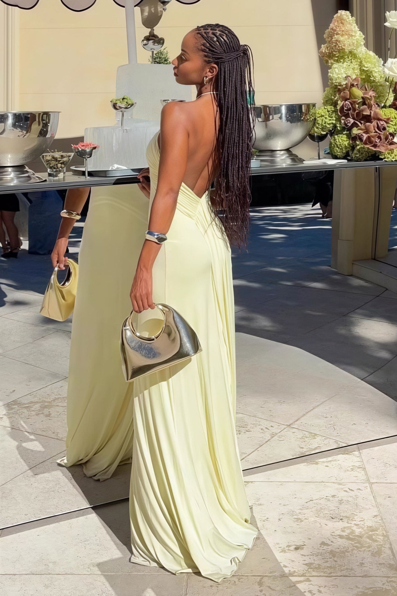 SOERA Valentina Halter Mermaid Maxi Dress - Dress -  Yellow XS