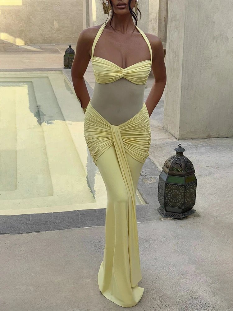 backless ruched maxi dress Tassara