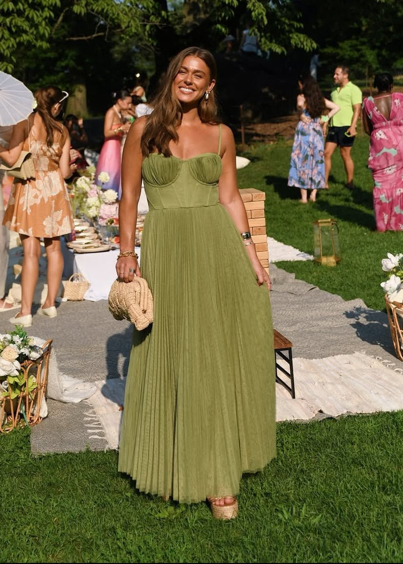 SOERA Vivienne Pleated Sleeveless Maxi Dress - Dress -  Green S