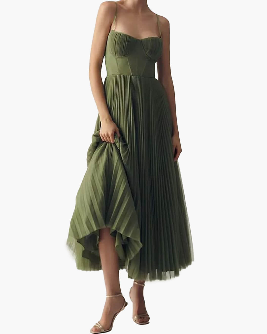 deep v pleated sleeveless maxi dress Halter Sleeveless Deep V Neck Long Split Formal Dress With Pleated   misshow.com