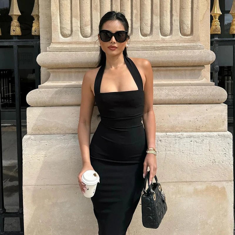 SOERA Yasmin Halter Neck Bodycon Maxi Dress - Dress - SOERA-151427-BLA-L-62531 Black L