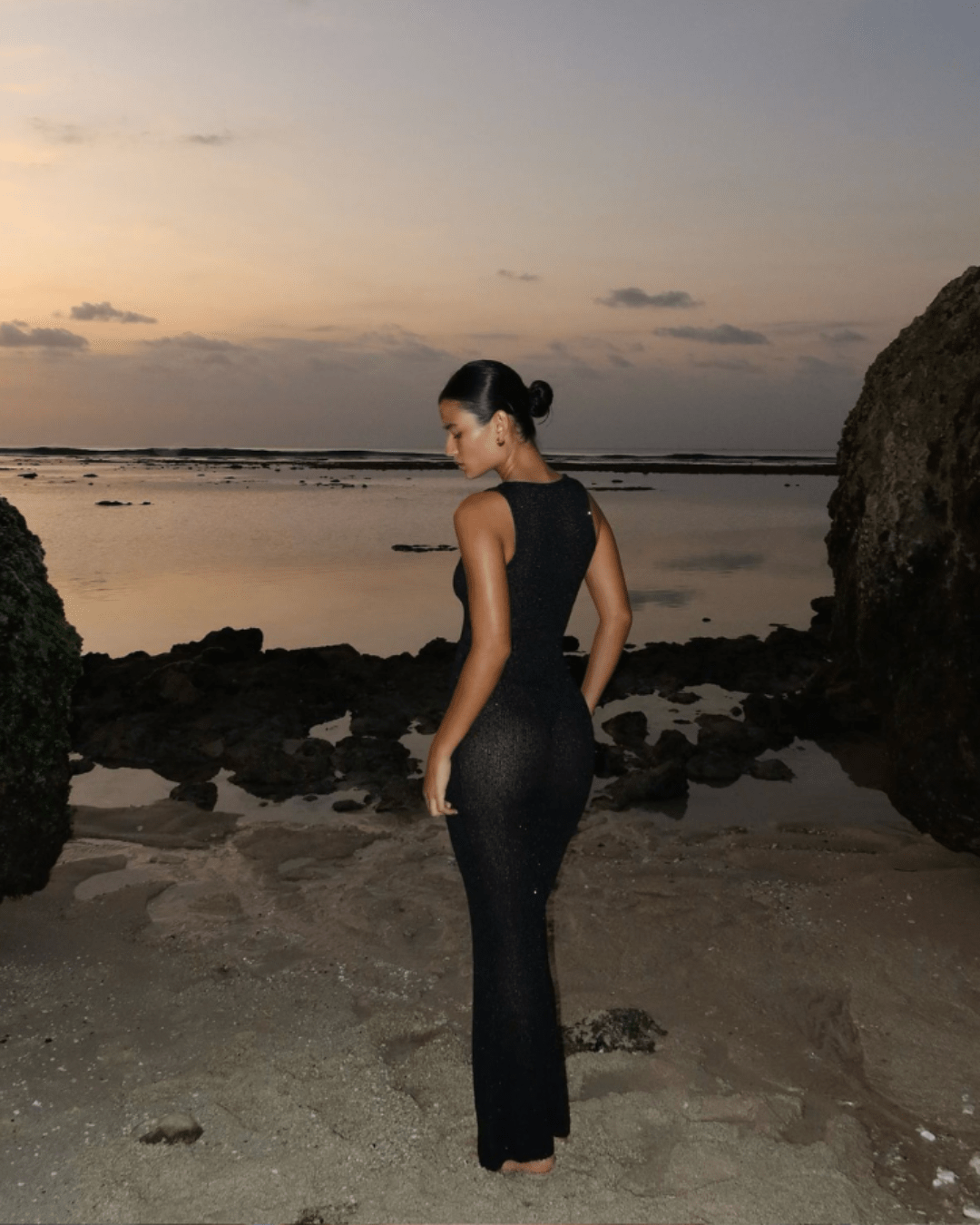 SOERA Zenaya Sequined Sheer Maxi Dress - Dress -  Black S