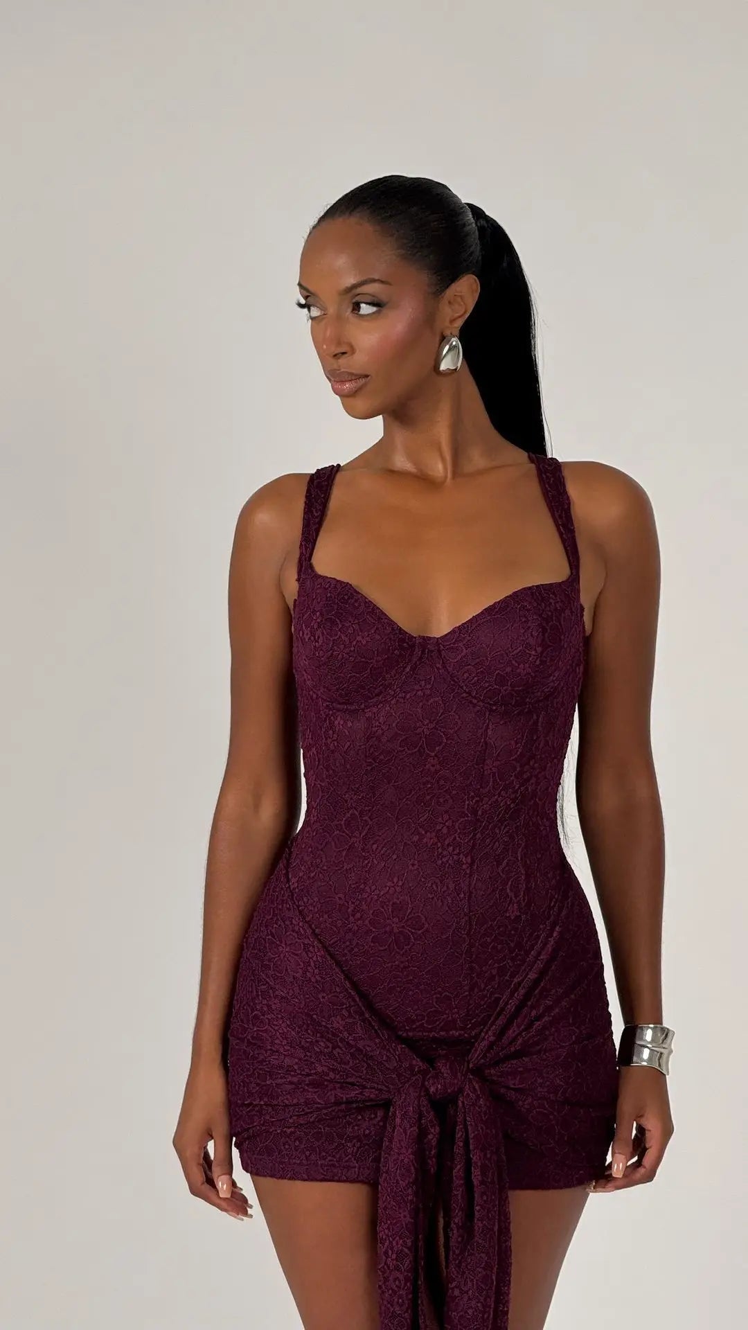 corset top short dress Clara Glitter Corset Bodycon Mini Dress Shop American Threads Women's Trendy Online Boutique Red / L