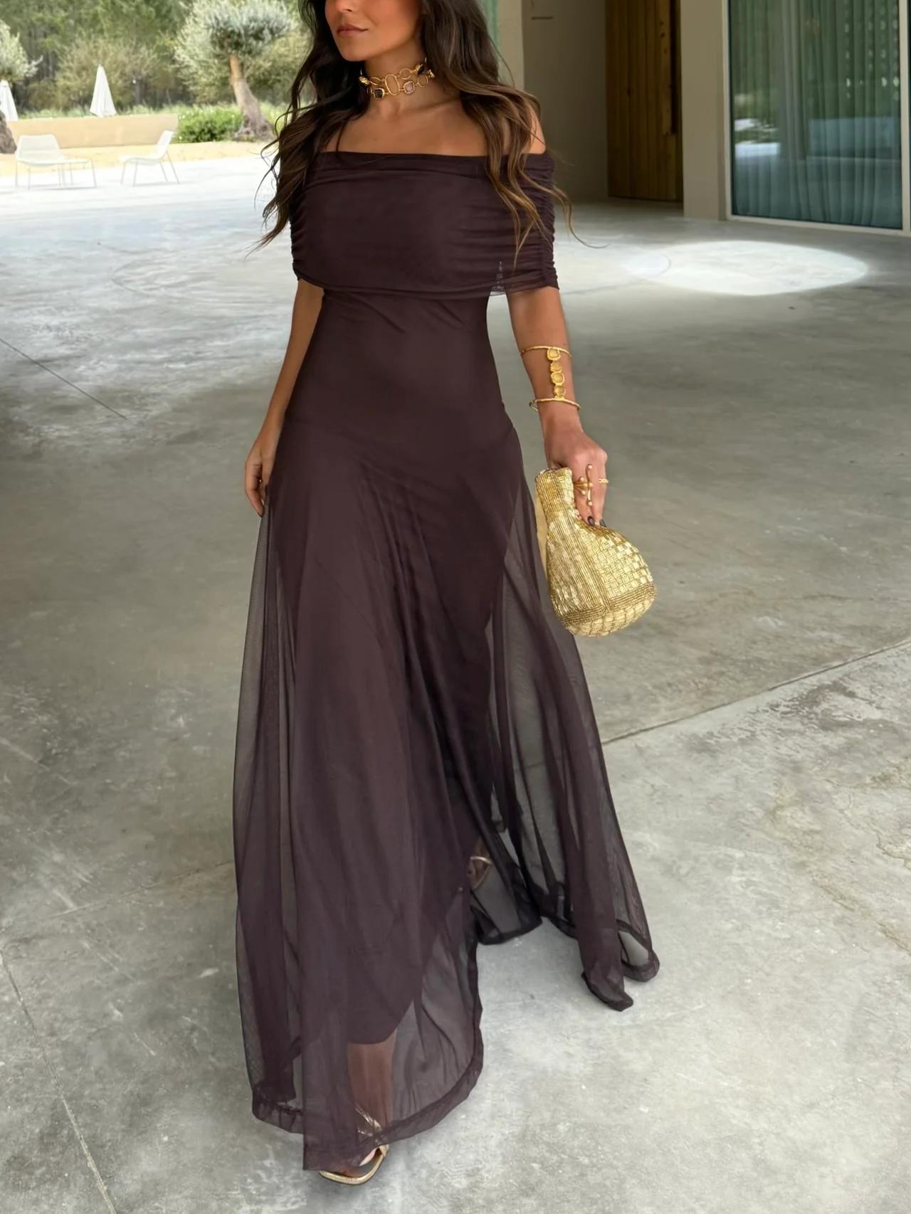 Anya Off Shoulder Maxi Dress in Gold, Women's Off Shoulder Maxi Dress, Romantic Elegant Long Dress for Women, SOERA Anya Off Shoulder Maxi Dress in Gold, Women's Off Shoulder Maxi Dress, Romantic Elegant Long Dress for Women, SOERA
