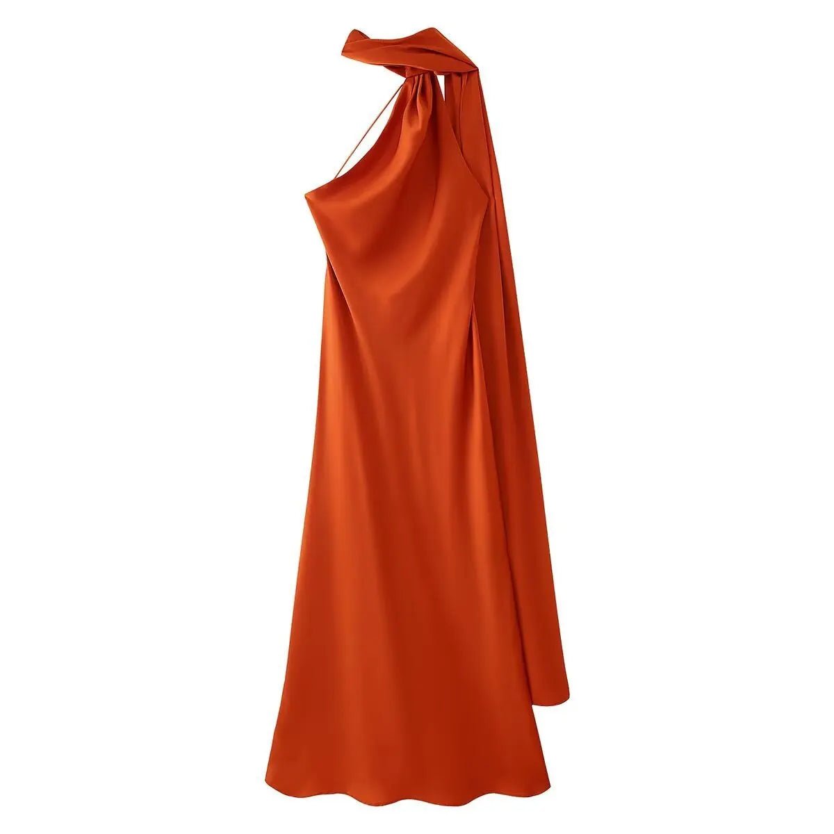 SOERA Beatrice Halter Backless Silk Satin Maxi Dress - Dresses -  Yellow S