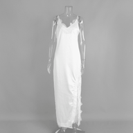 Ahlam halterjurk van kant, maxi
