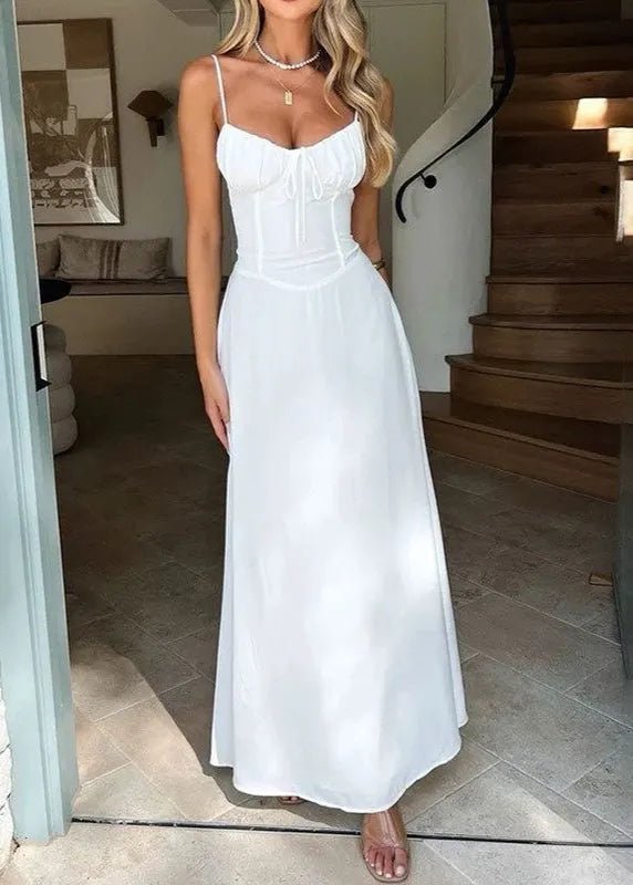corset bodice maxi dress Elowen Gingham Corset Maxi Dress No. 14