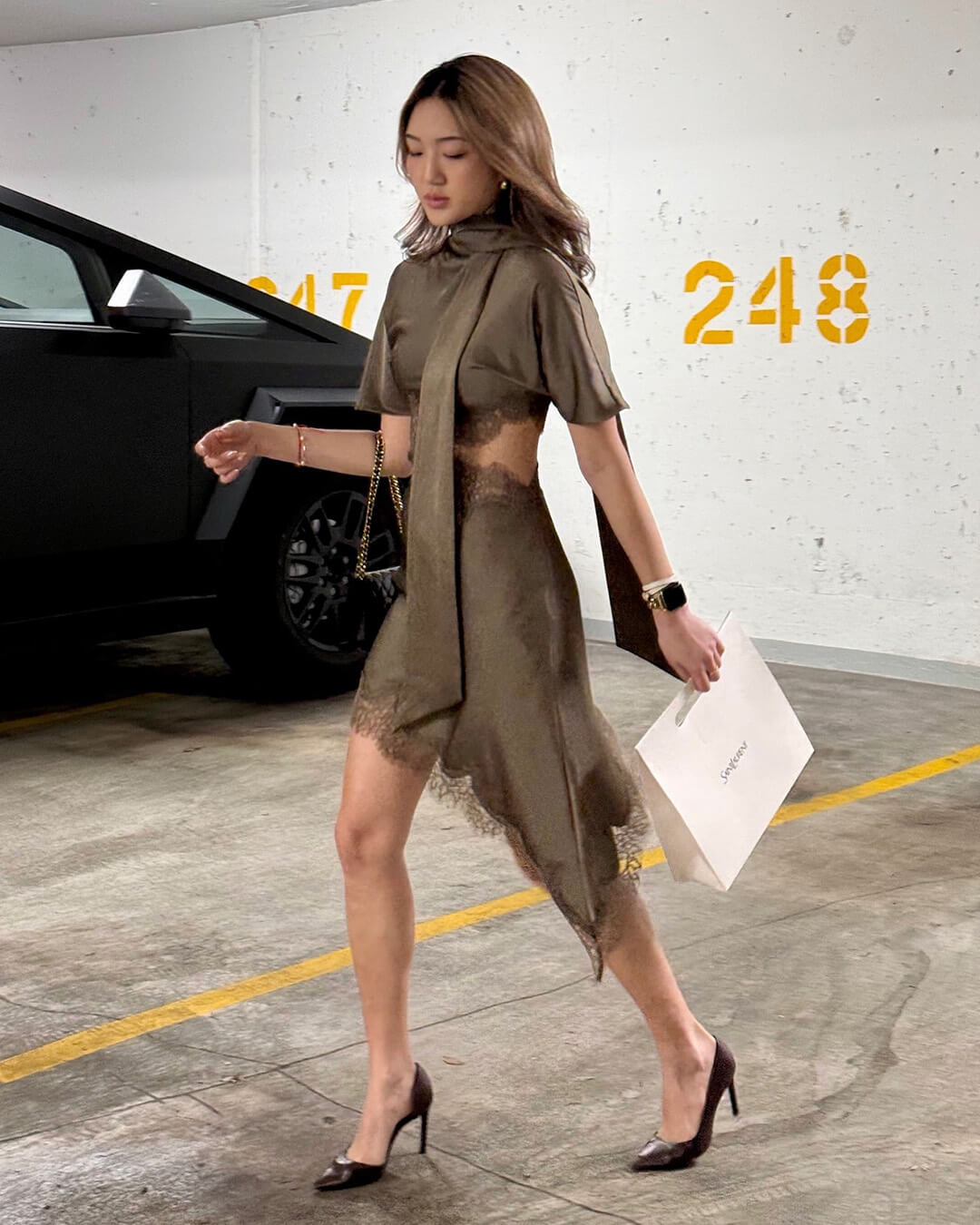 SOERA Bianca Cut Out Satin Mini Dress - Dresses - 1005011887169747-;sQ1775670871074553055 M