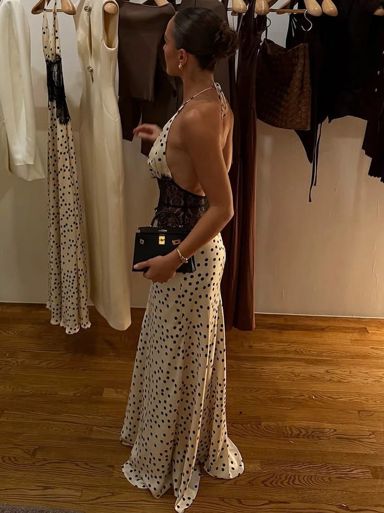 SOERA Celeste Polka Dot Halter Maxi Dress - Dresses -  XS