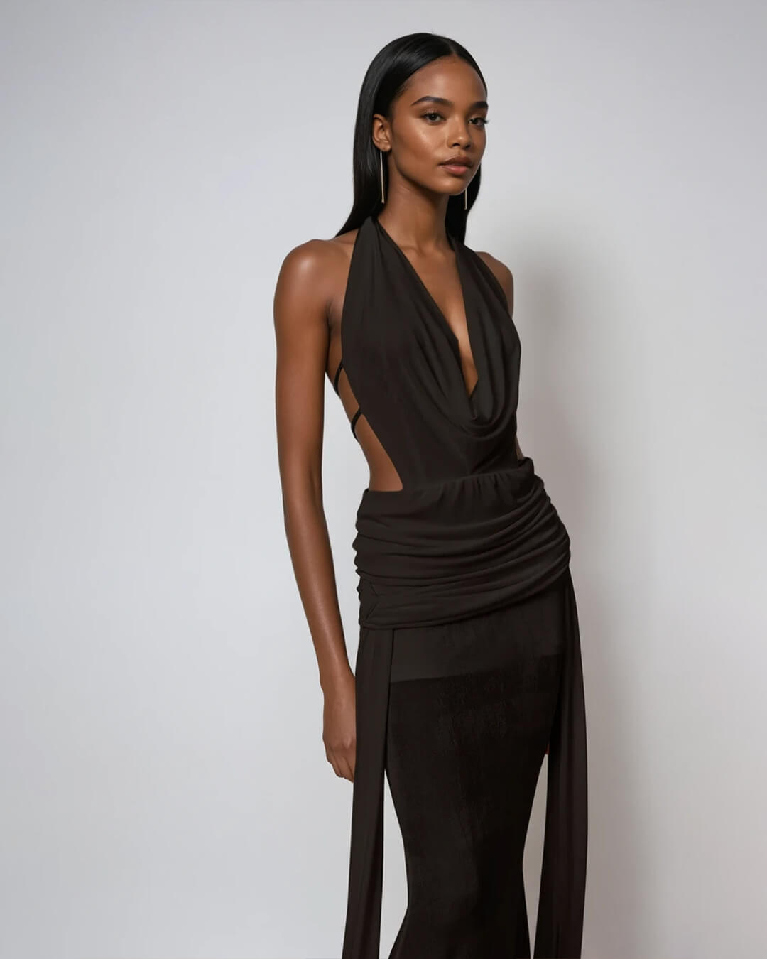 SOERA Elyse Halterneck Backless Maxi Dress - Dresses -  Black M
