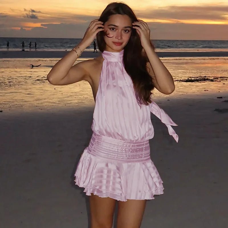 SOERA Ezra Backless Mini Dress - Dresses - 1005010778330644-;yM1770793334327453479 Pink S