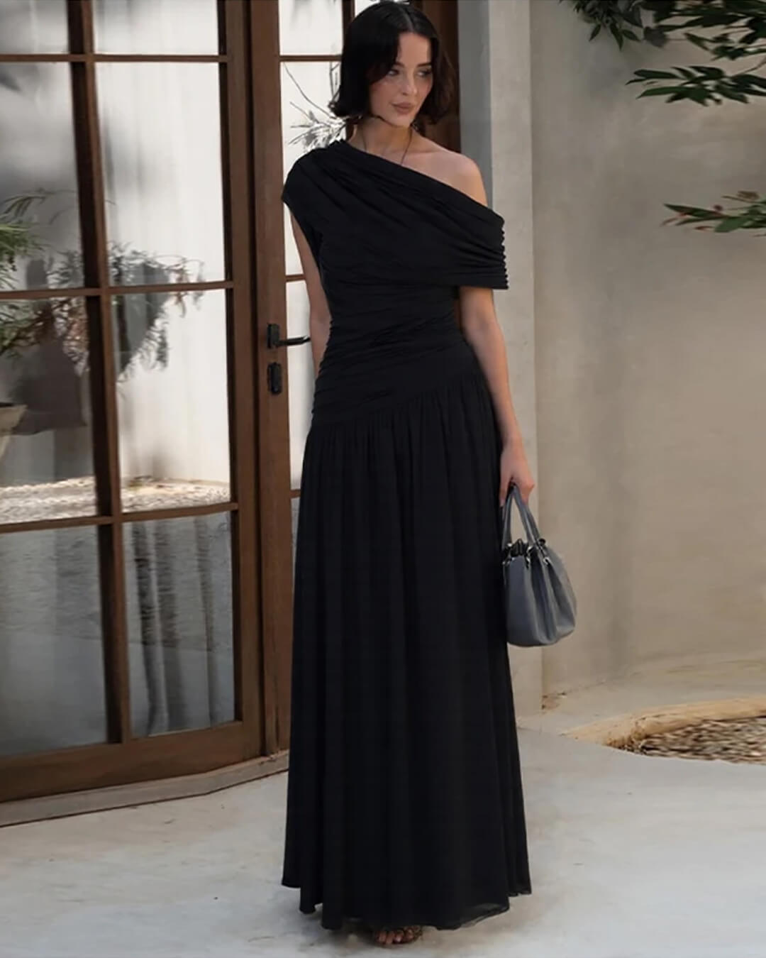 margaux black one shoulder maxi dress If you're looking for your next 'going out' dress, stop scrolling, The MARGAUX maxi via @dinaskha(ig). https://clubllondon.com/products/margaux-black- one-shoulder-maxi-dress-with-halter-collar-cl129969002