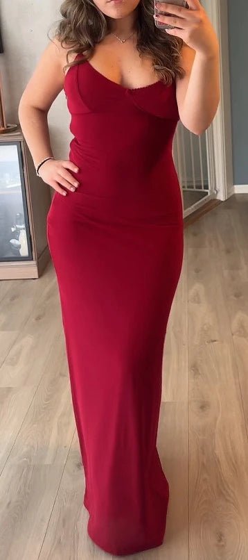 SOERA Janet V Neck Strap Maxi Dress - Dresses - 1005009046766312-;Ia1771345061560889992 Burgundy XS