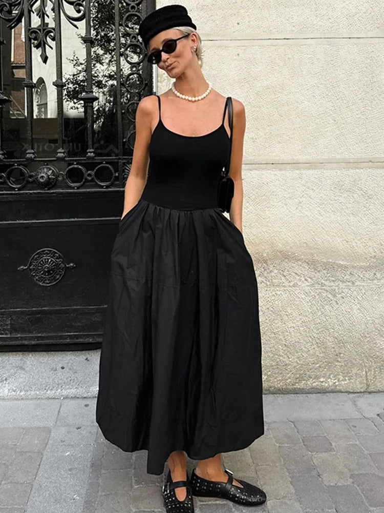 SOERA Jesse Spaghetti Strap Drop Waist Midi Dress - Dresses - Tm1774929987193205669 Black S