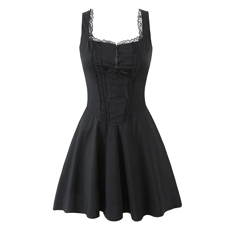 flowy lace mini dress Kateryna Long Sleeve Lace Mini Dress Black