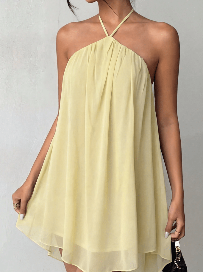 SOERA Kassidy Halter Mini Dress - Dresses - 1005009667653314-;By1771494649048943567 Yellow S