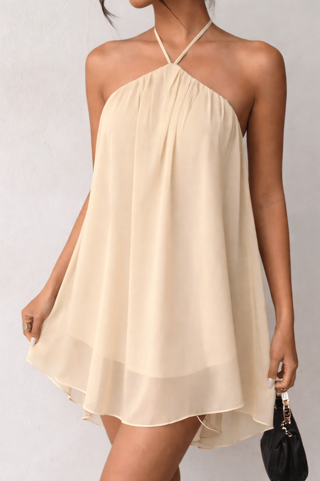 SOERA Kassidy Halter Mini Dress - Dresses - 1005009667653314-;Mu1771494649049247978 Light Beige L