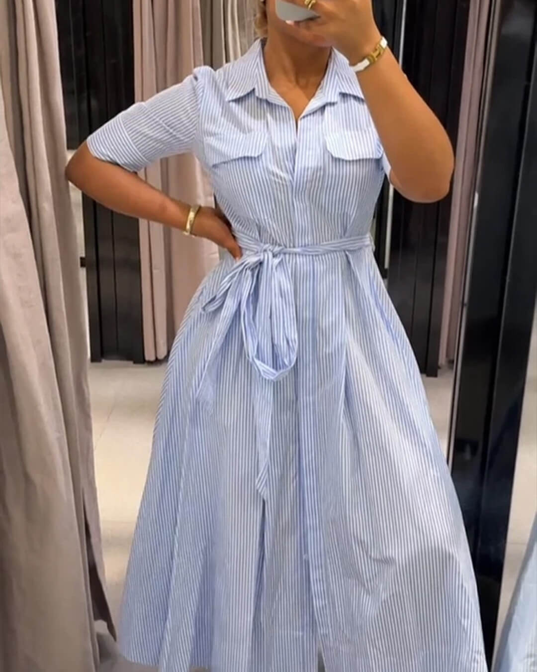 striped lace up dress Striped Lace Up Dress