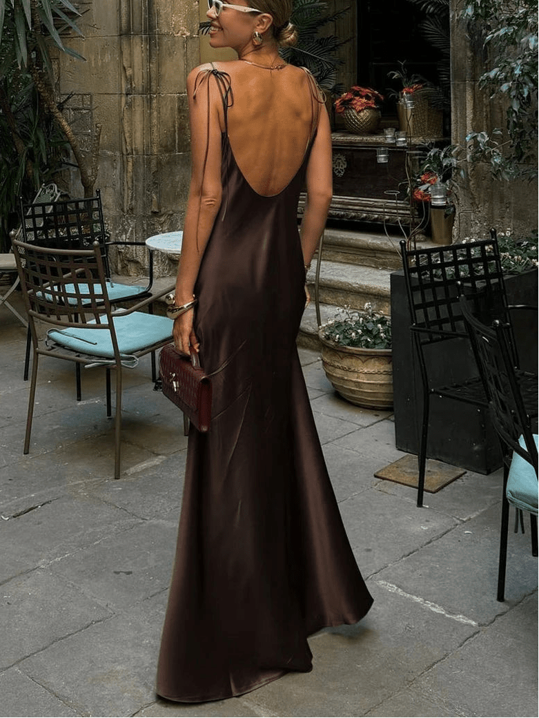 Laura Satin Maxi Dress in Red, Women's Satin Maxi Dress, Elegant Evening Gown, Formal Wedding Guest Dress, SOERA Laura Satin Maxi Dress in Red, Women's Satin Maxi Dress, Elegant Evening Gown, Formal Wedding Guest Dress, SOERA