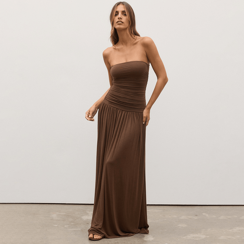 lauren ruched dress Leset Women's Lauren Ruched Asymmetrical Dress - Black