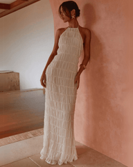 Leslie Rückenfreies Maxikleid mit Struktur