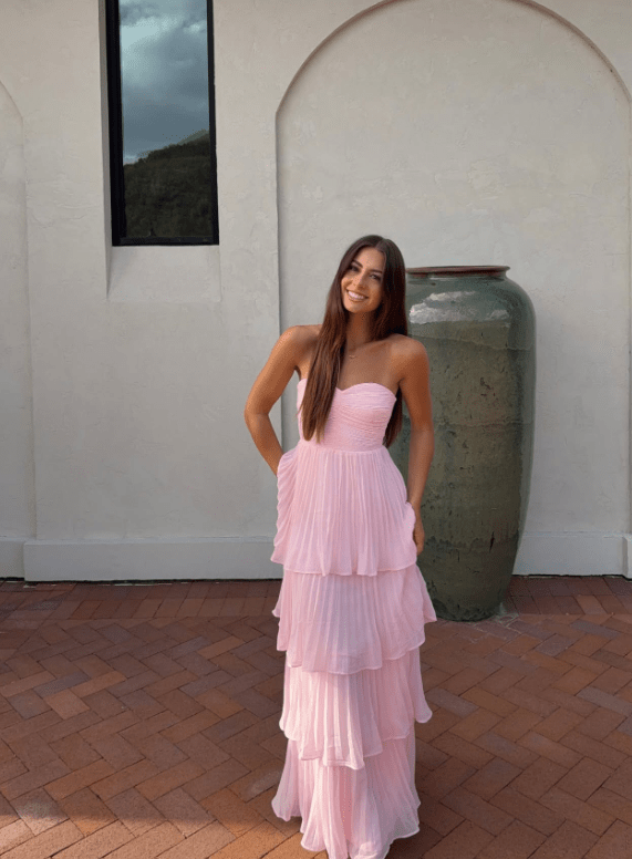 SOERA Michelle Strapless Pleated Tiered Maxi Dress - Dresses - EB1776061224045872085 M