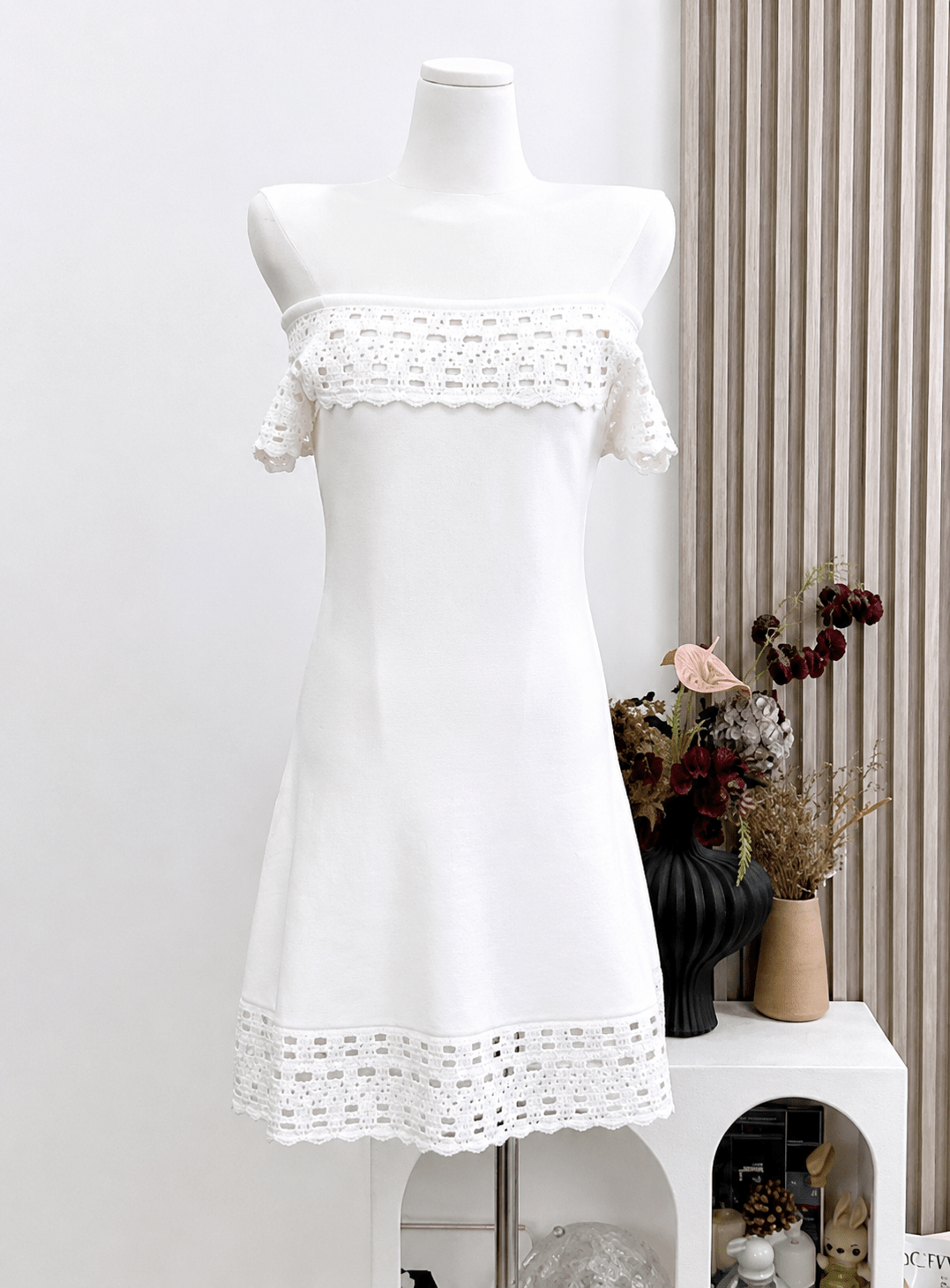 SOERA Morgan Off-Shoulder Crochet Mini Dress - Dresses -  One size