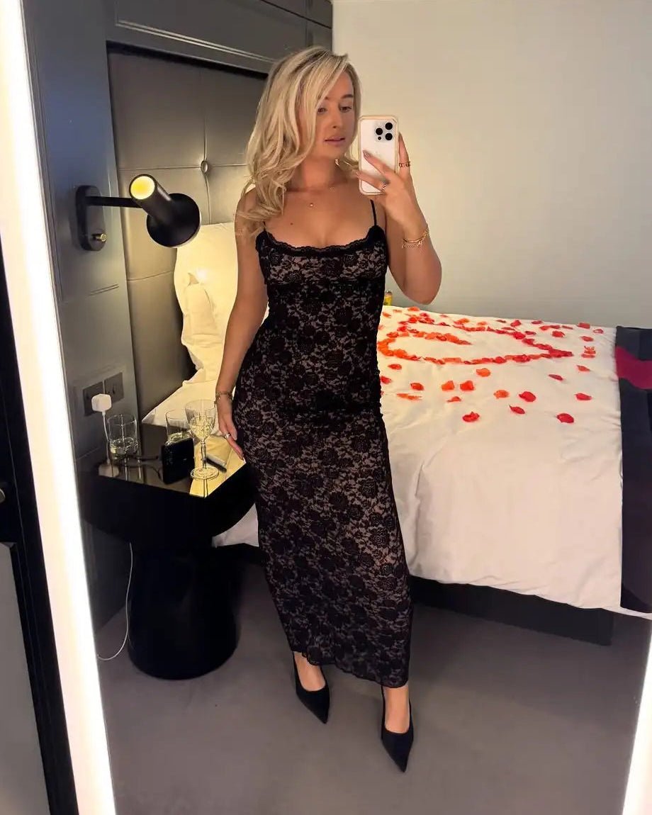 SOERA Nina Off-Shoulder Lace Maxi Dress - Dresses -  Black S