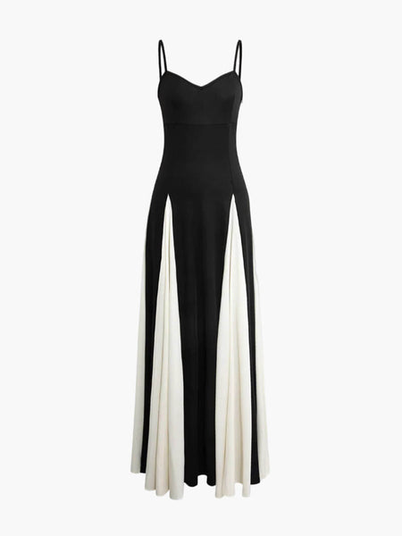 Paloma Maxi Dress in Black White, Women's Elegant Maxi Dress, Thin Strap Open Back Formal Evening Gown, SOERA Paloma Maxi Dress in Black White, Women's Elegant Maxi Dress, Thin Strap Open Back Formal Evening Gown, SOERA