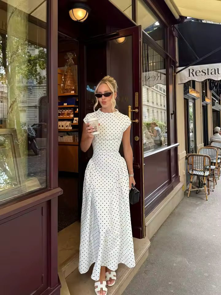 Ruby Flare Maxi Dress with Cap Sleeves in Pink, go-to vacation dress, brunch outfit Maxi dress, casual elegant dress, women's dress, SOERA