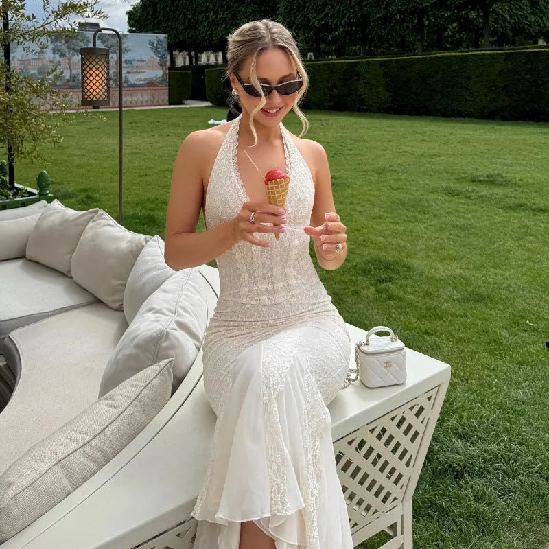 SOERA Sienna Halter Neck Lace Maxi Dress - Dresses - 1005009403579098-;KE1775031591937154853 L