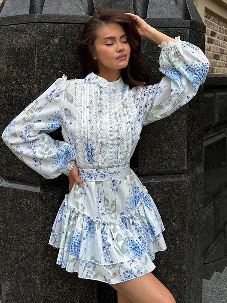 Aervyn Belted Ruffle Mini Dress