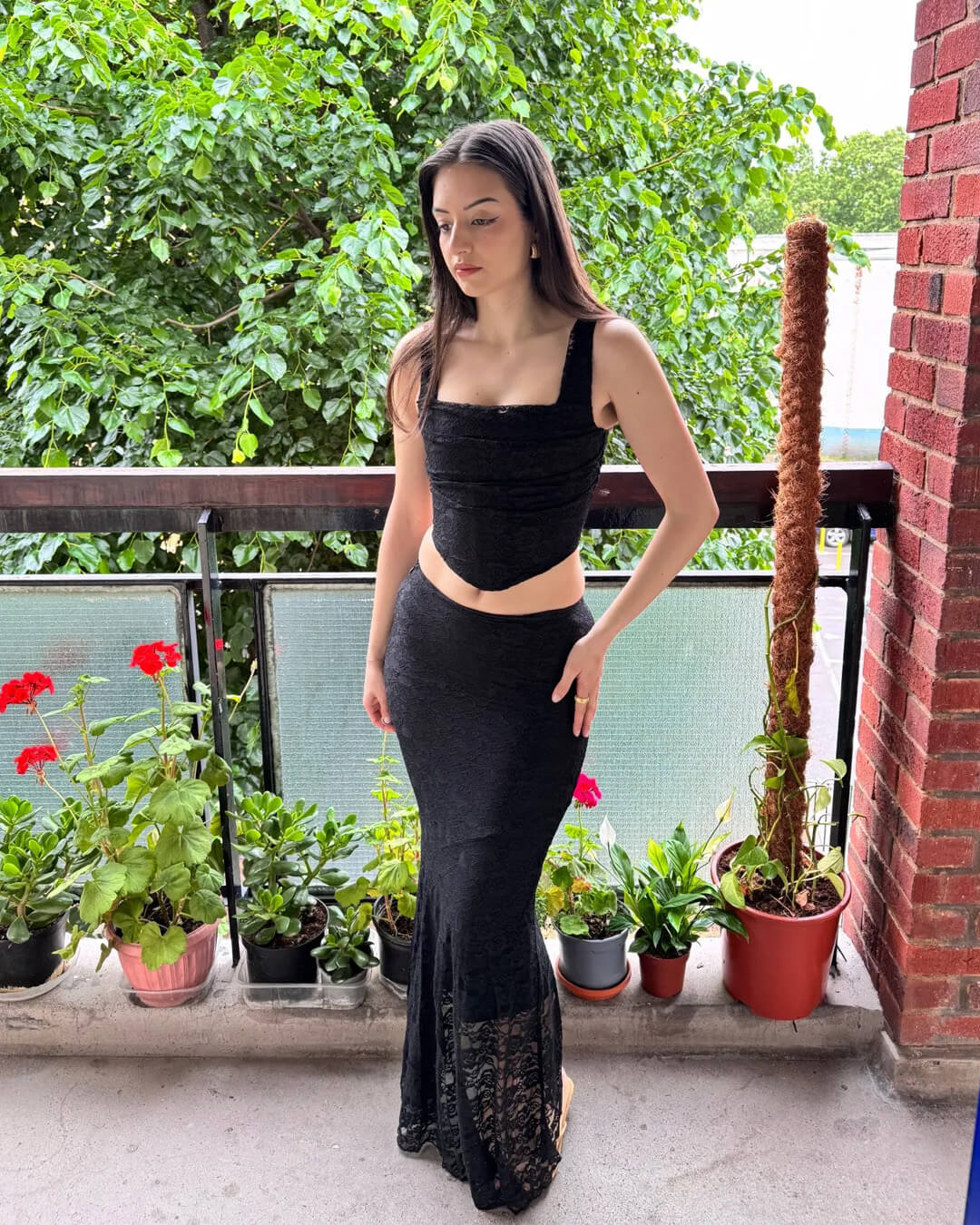 Esmeralda čipkasti maxi komplet suknje