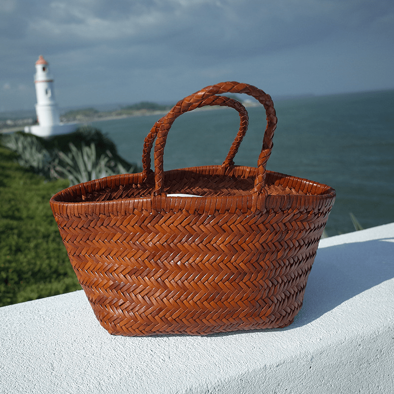 SOERA Anais Handwoven Leather Tote Bag - Handbags -  Brown
