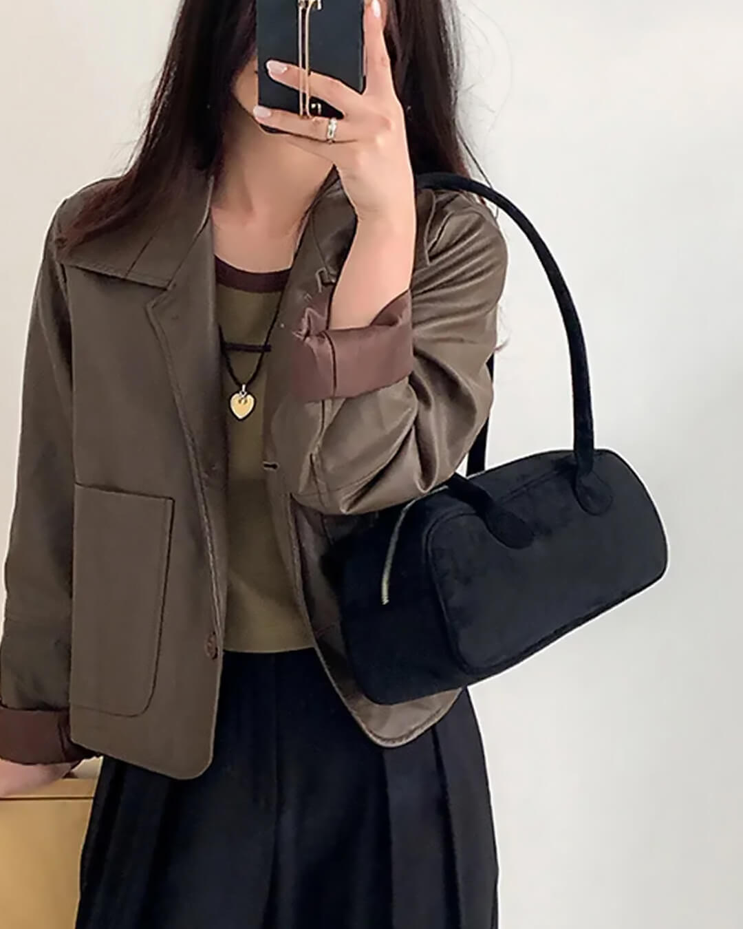 SOERA Aveline Vegan Suede Bag - Handbags - 3256807406638791-;jF1757549904953763327 Black Regular