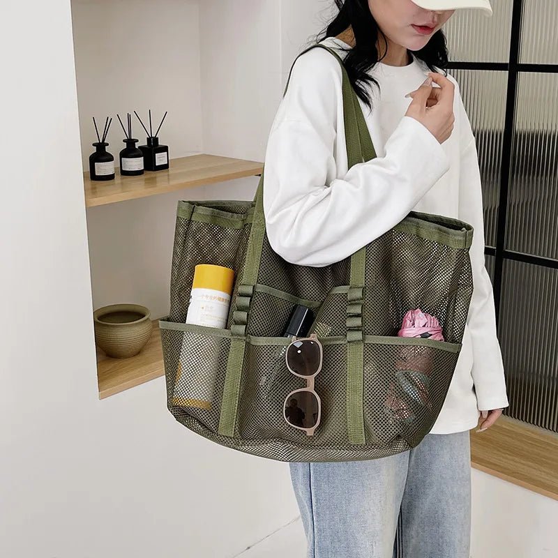 SOERA Beatrice Large Capacity Canvas Beach Tote - Handbags -  Armygreen