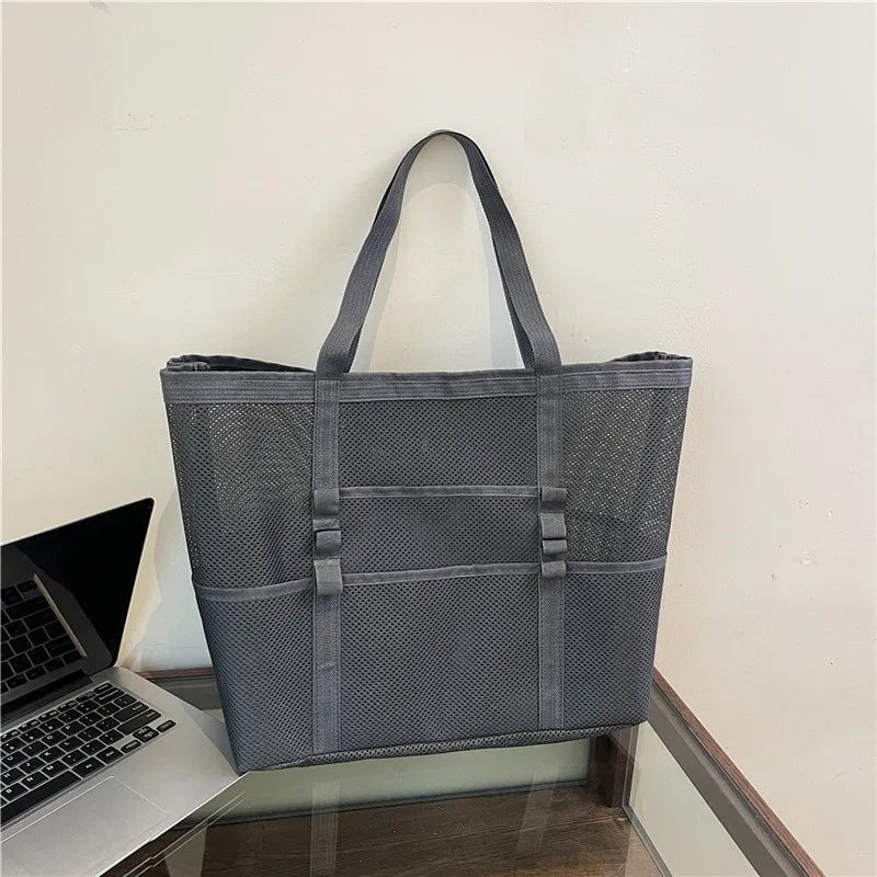 SOERA Beatrice Large Capacity Canvas Beach Tote - Handbags -  Grey