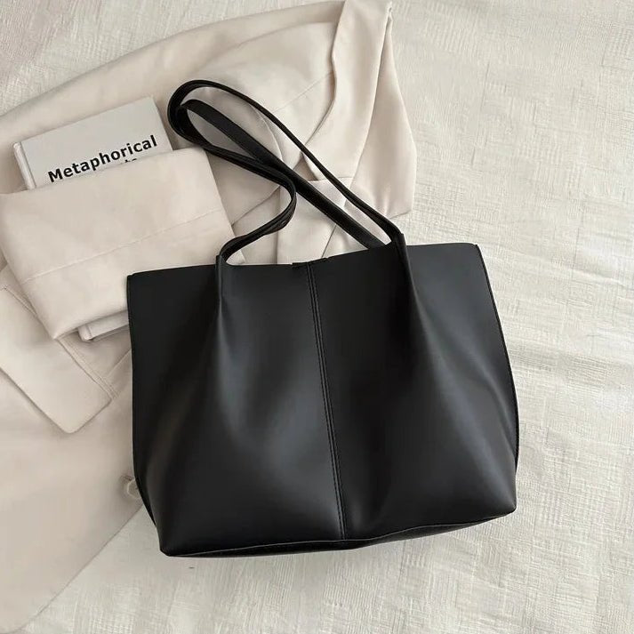 SOERA Calista Faux Leather Tote Bag - Handbags - 1005010041737341-;IB1764877298441951834 Black